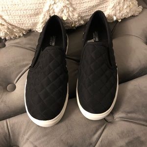 Quilted Black Slip On Sneaker